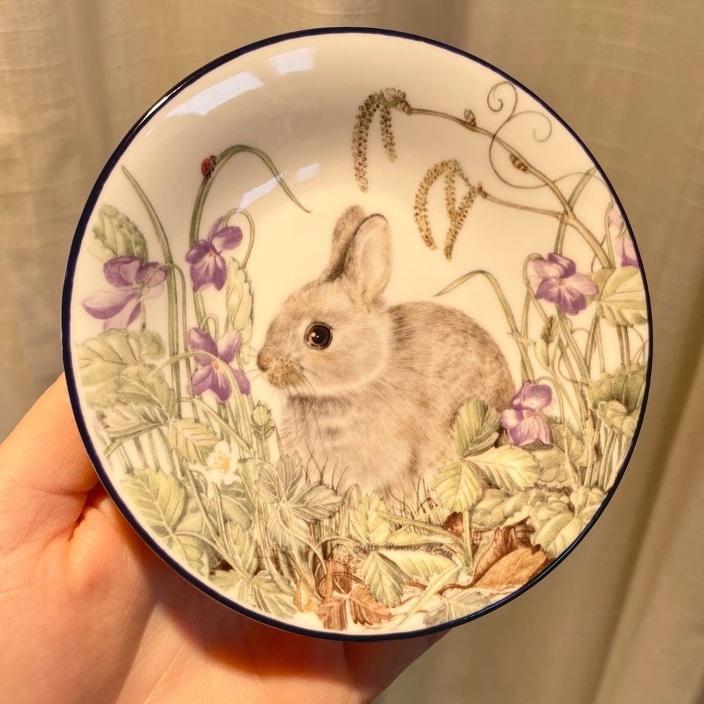 Royal Kendal English Rabbit Plate The Sheila Mannes Abbott Collection 4.75"W Fin - Picture 4 of 11